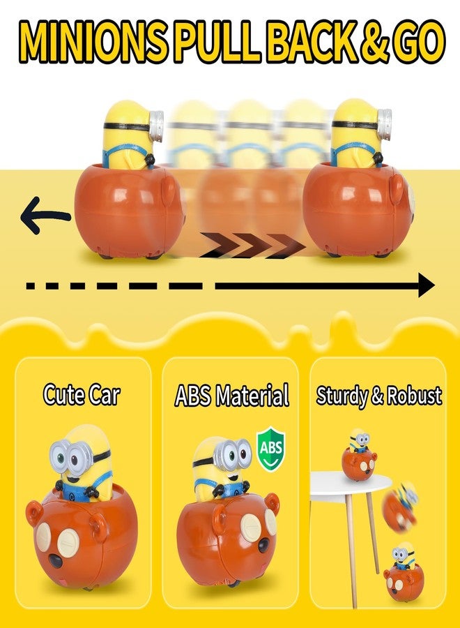 YOLOPARK Minions Despicable Me Toy Car,2.75 Inch Mini Bob & Tim Pull Back Car with Sound,Birthday Party Favor Gifts for Toddler 3 4 5 6 7 Year Old - Image 4